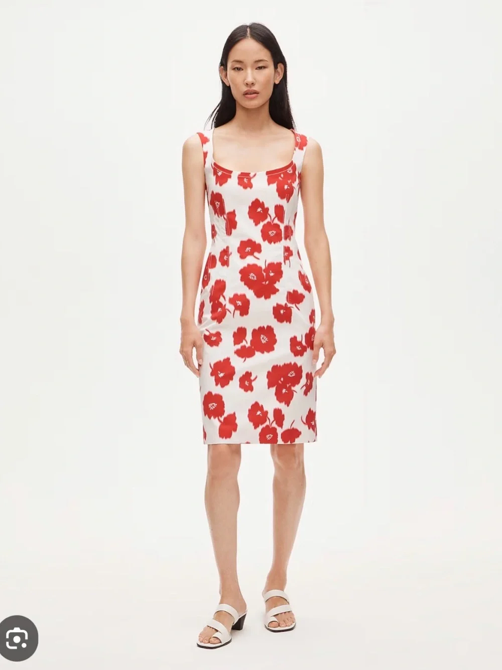 J. Crew Scoopneck sheath dress in stretch cotton-blend poplin